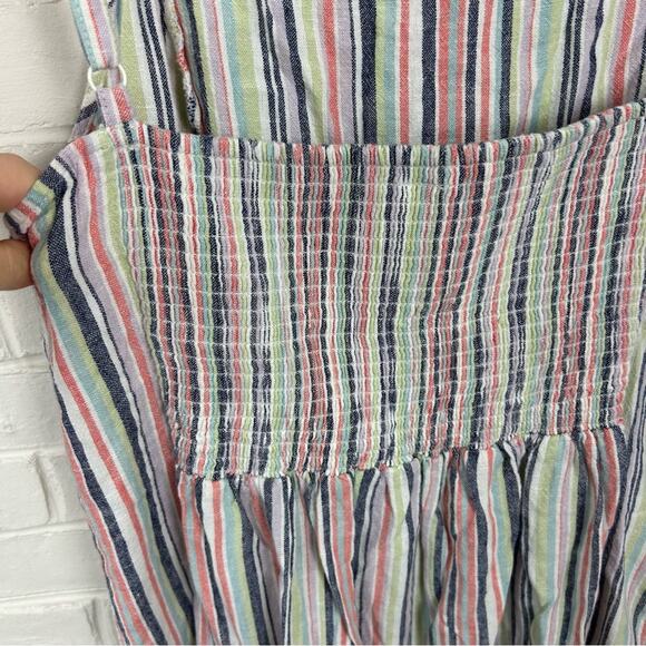 Old Navy Multi Stripe Sleeveless Linen Blend Shift Maxi Dress Size XL Tall - Picture 12 of 15